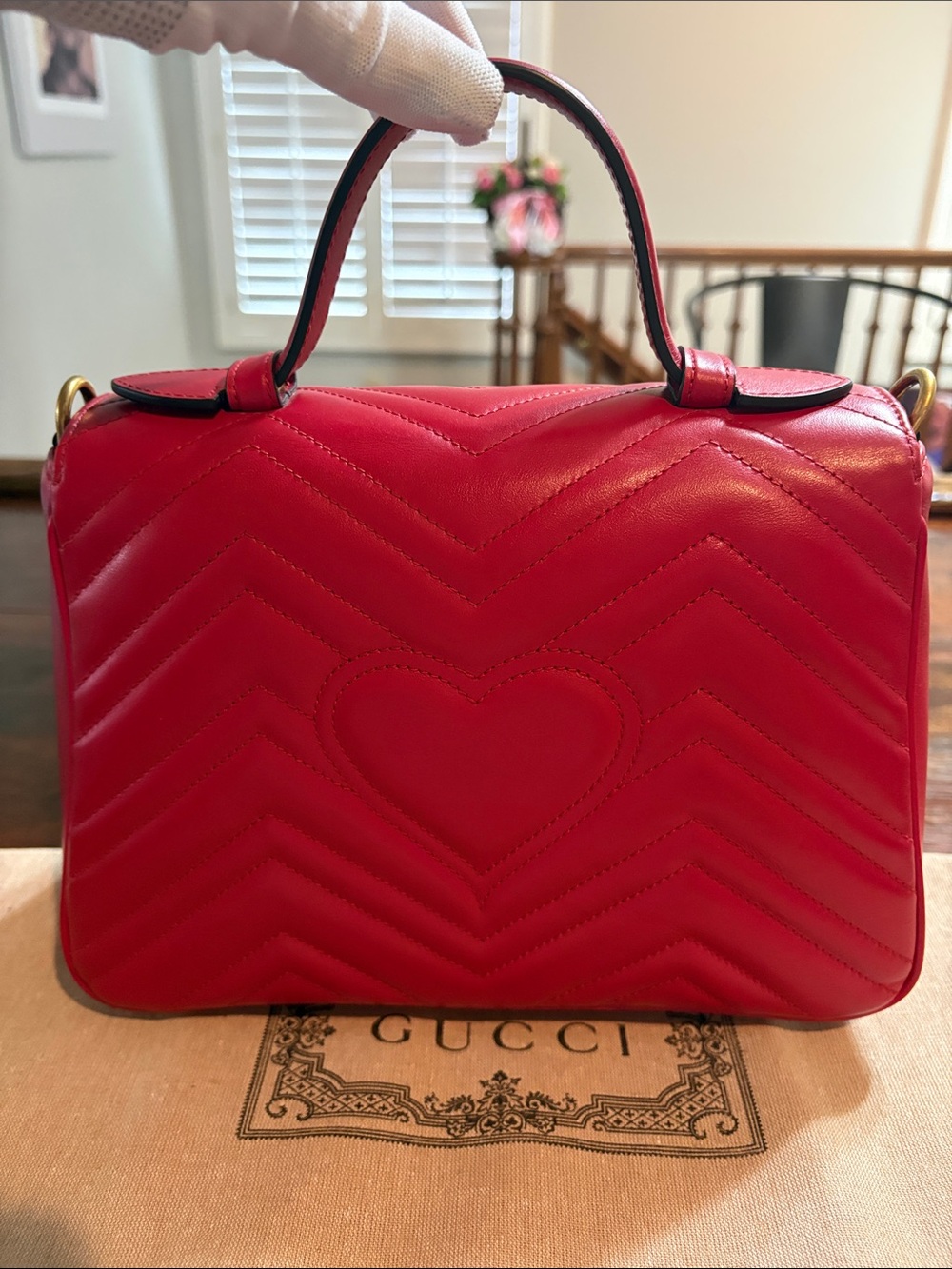 GUCCI GG Marmont Small Matelasśe Top Handle/Crossbody Bag - Picture 4 of 17